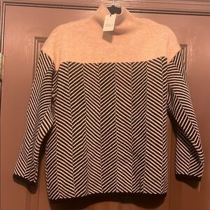 Free People Chevron Pattern Sweater - Black and Cream